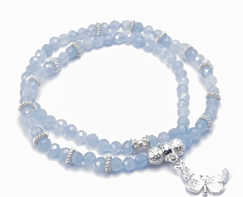 Aquamarin facettiert echt Silber Armband Armband